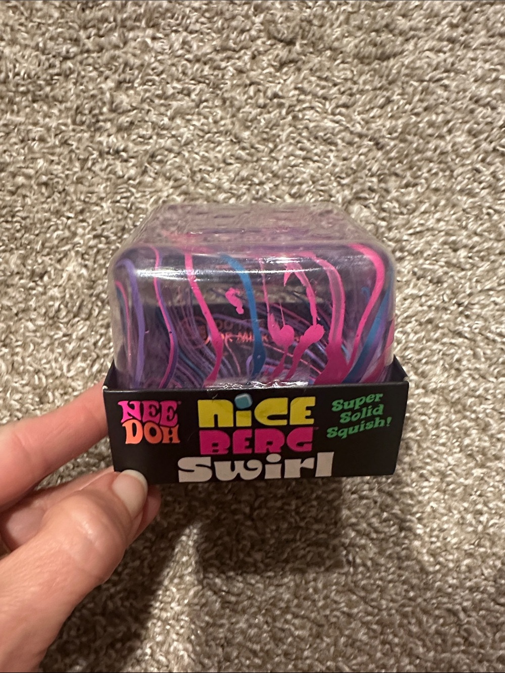 Nee Doh Nice Berg Swirl Squish Toy - Purple, Pink, Blue